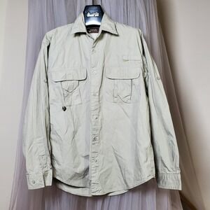 Wrangler Outdoor Hiking Mesh Lined Shirt Oversized Mens M fits XL Safari Fishing